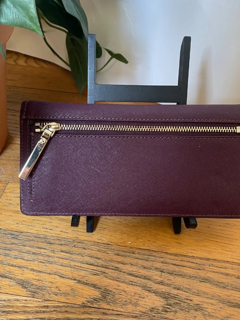 Kate Spade Large bi- Fold wallet in Deep Plum